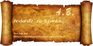 Andaházy Bianka névjegykártya